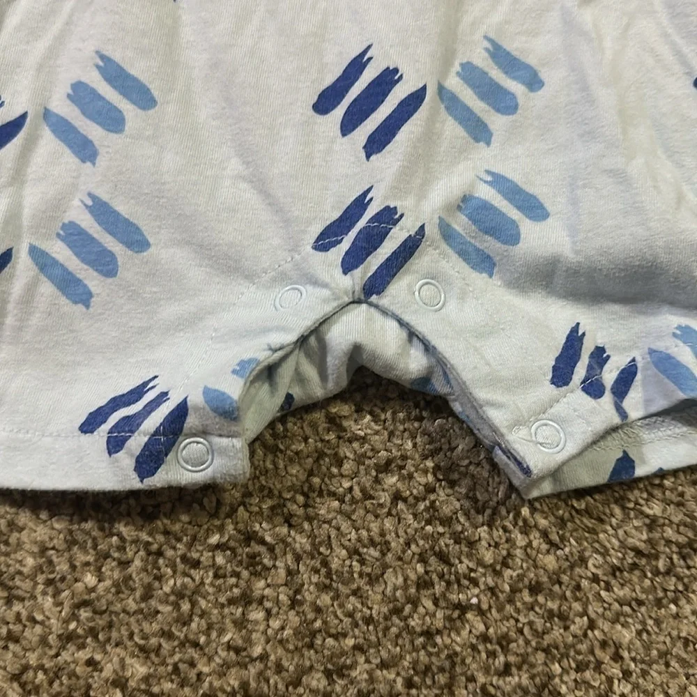 Blue Patterned Kids One Piece with Hat